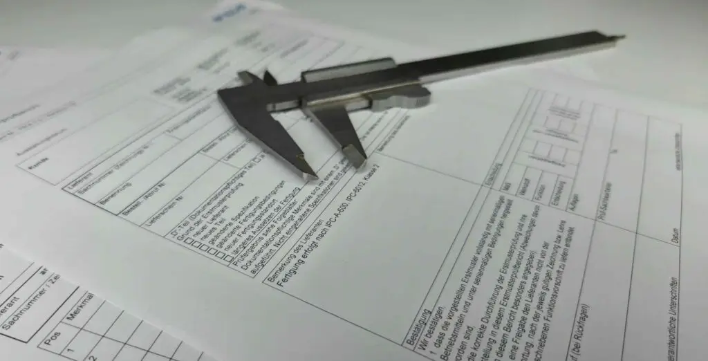 Ein Prüfbericht- offenbar ein EMPB liegt auf den Tisch