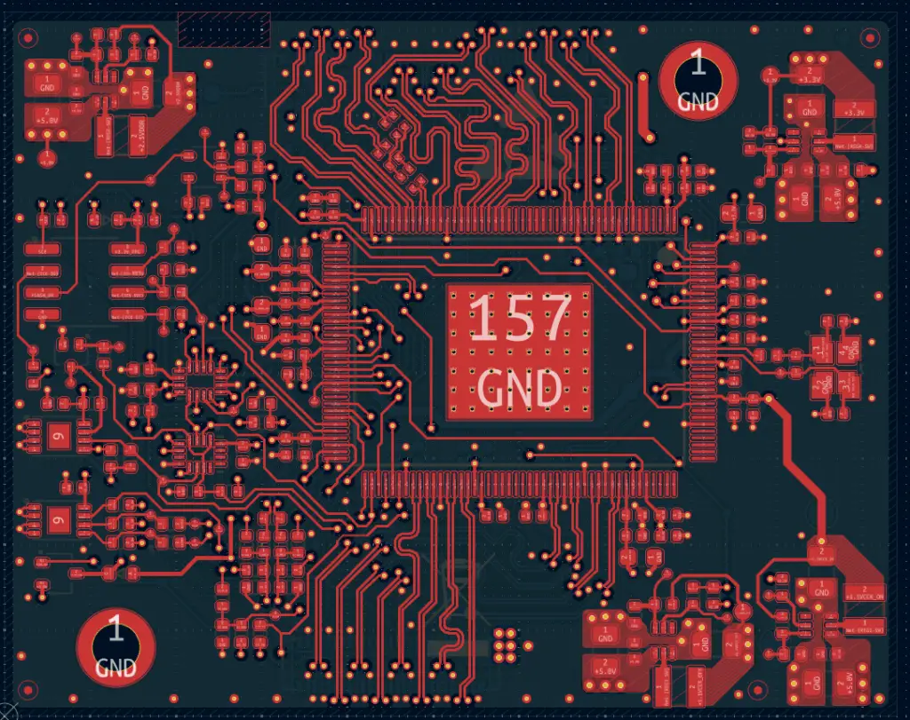 Bearbeitung von einem Layout in dem Programm KiCad. Layout mit Längentoleranzanpassung